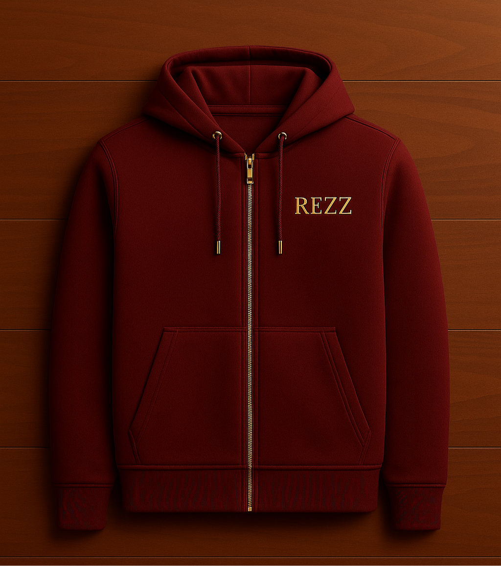 REZZ Yazılı Zip-Up Hoodie
