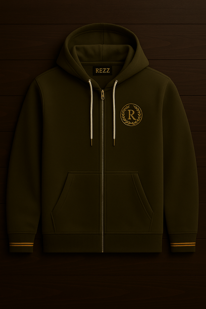 Rezz logolu Zip-Up Hoodie